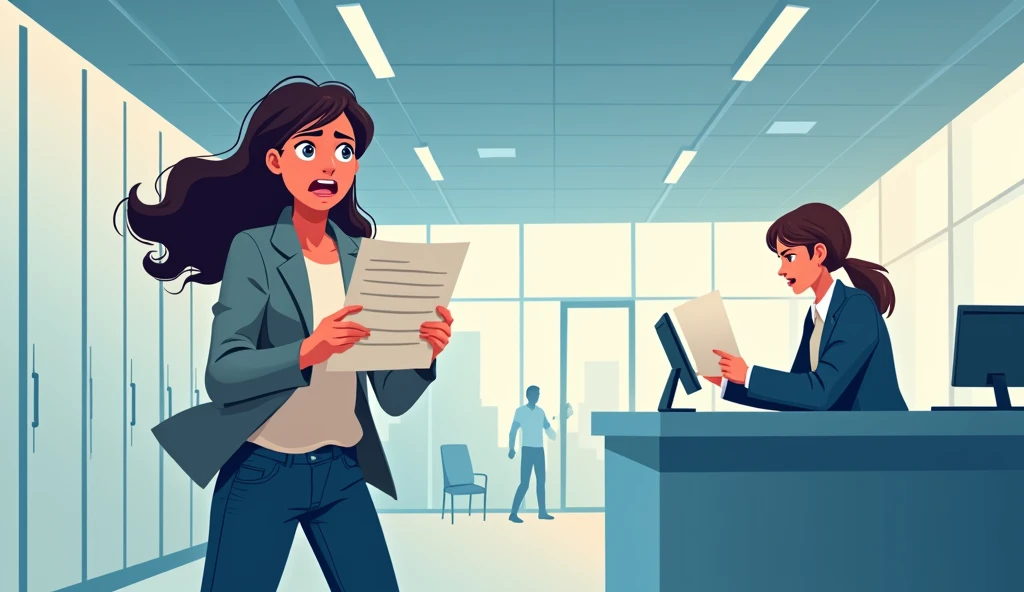 She panics and immediately files a report with the police. With grafix design style