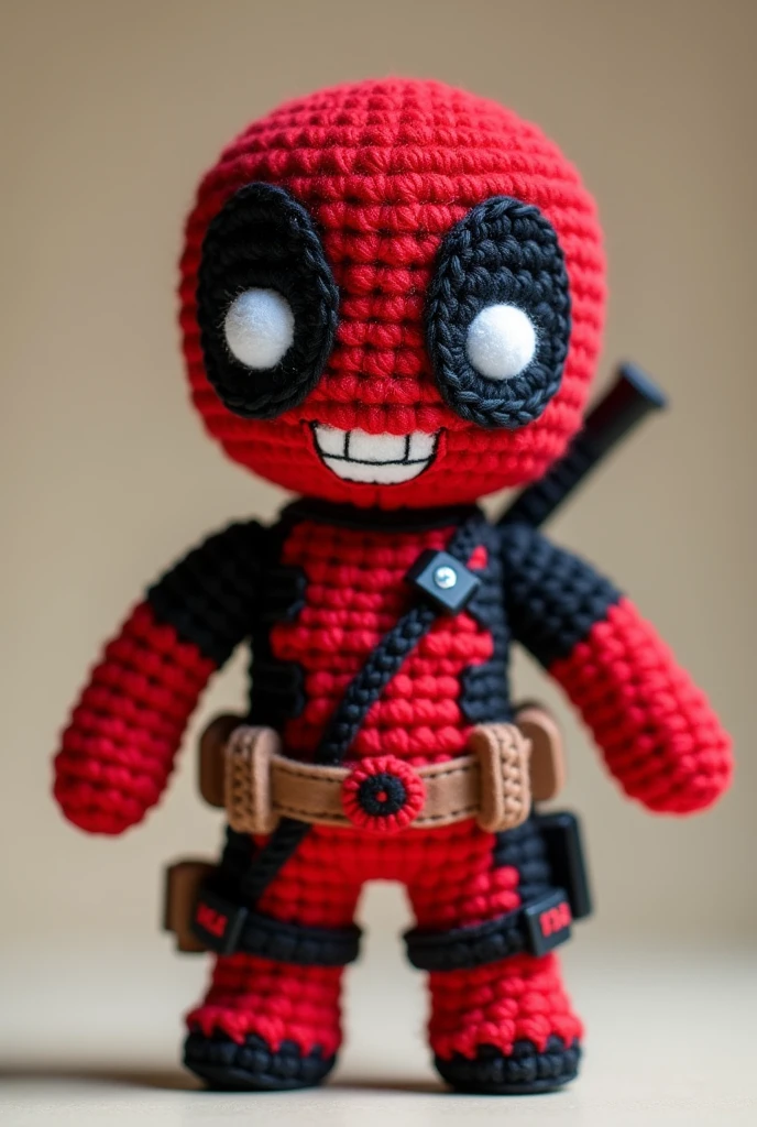An amigurumi about deadpool