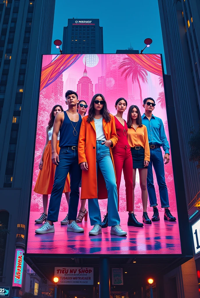 Create a store advertising billboard clothing Tieu Ny Shop