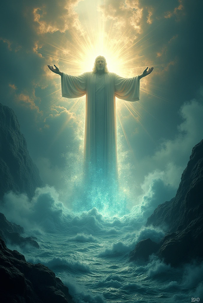 god creating the earth and his spirit hovering over the waters