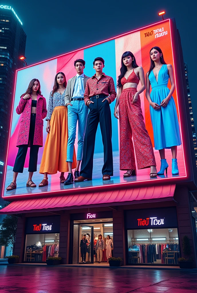 Create a store advertising billboard clothing Tieu Ny Shop