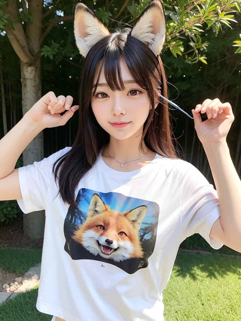 One person, chest, 大きなchest, Fox Ears, T-Shirts
