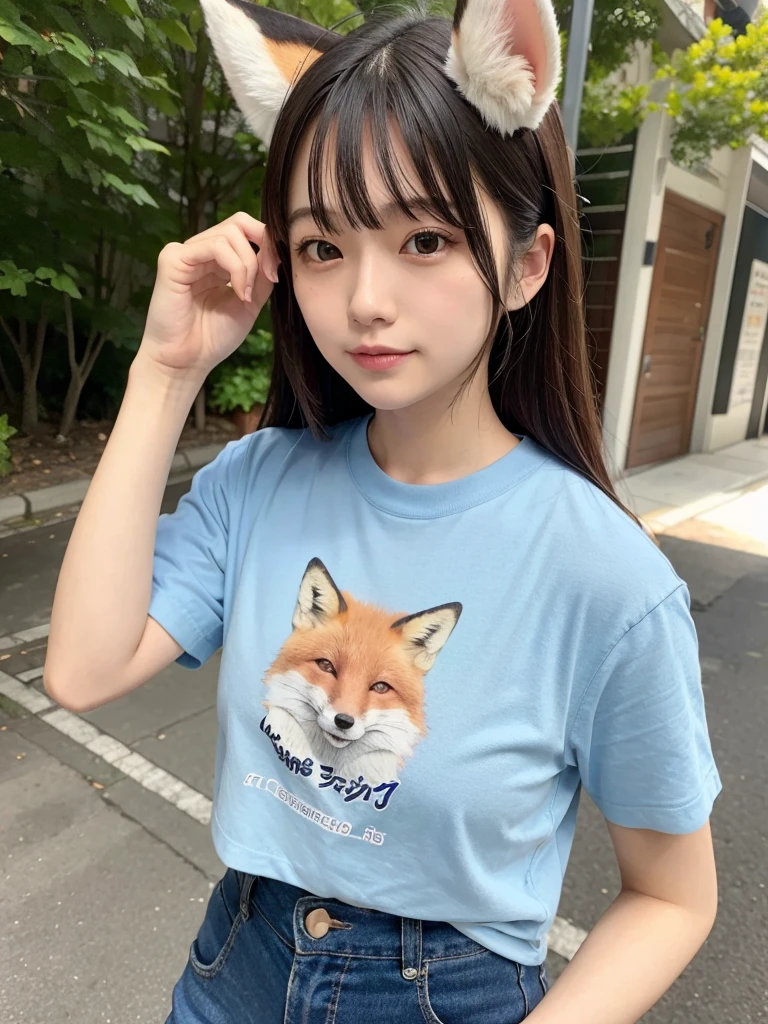 One person, chest, 大きなchest, Fox Ears, T-Shirts