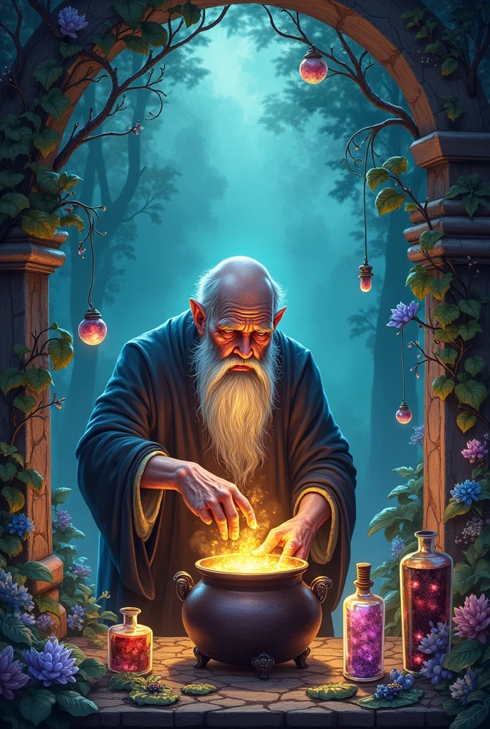 a fantasy potions book cover it has to
have space for a title