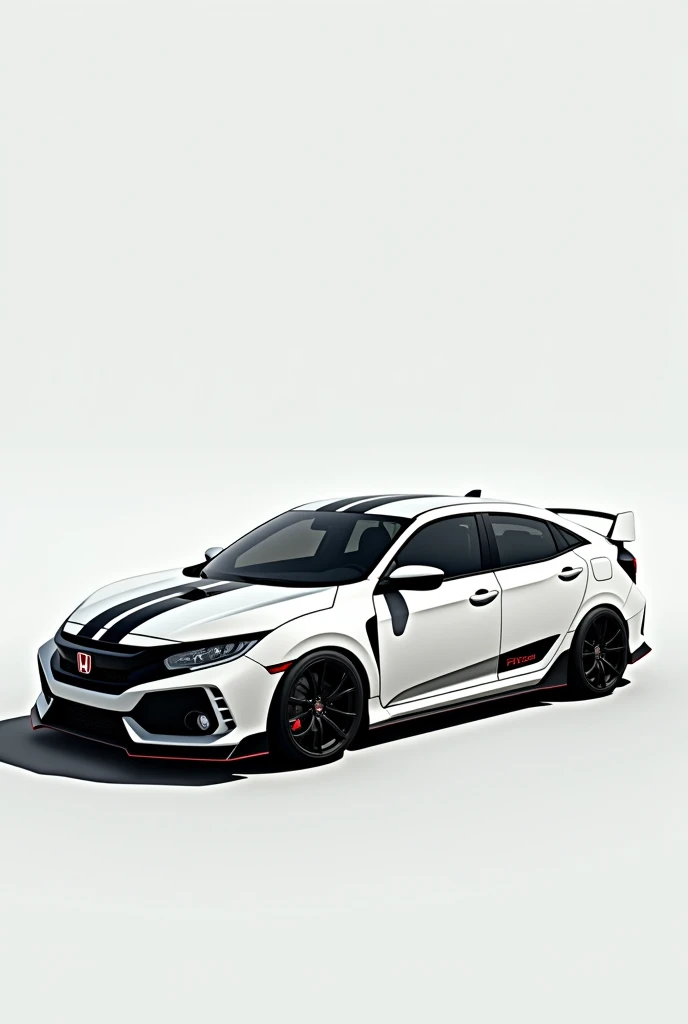 White Civic G10 car with black stripes 
