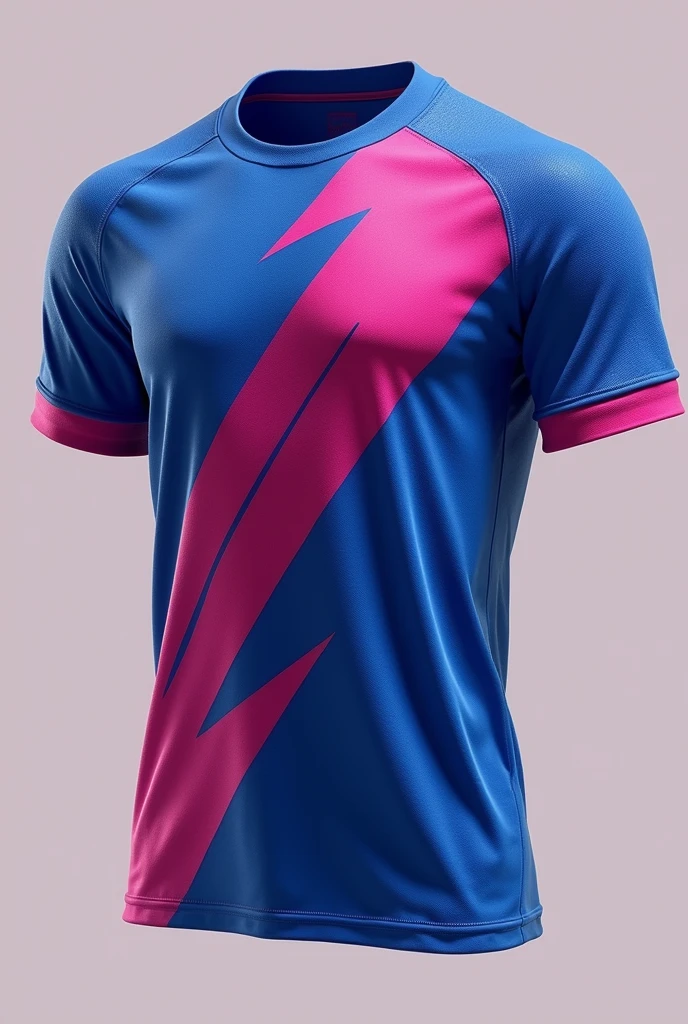 Create a sports jersey design with color of Blue and Pink