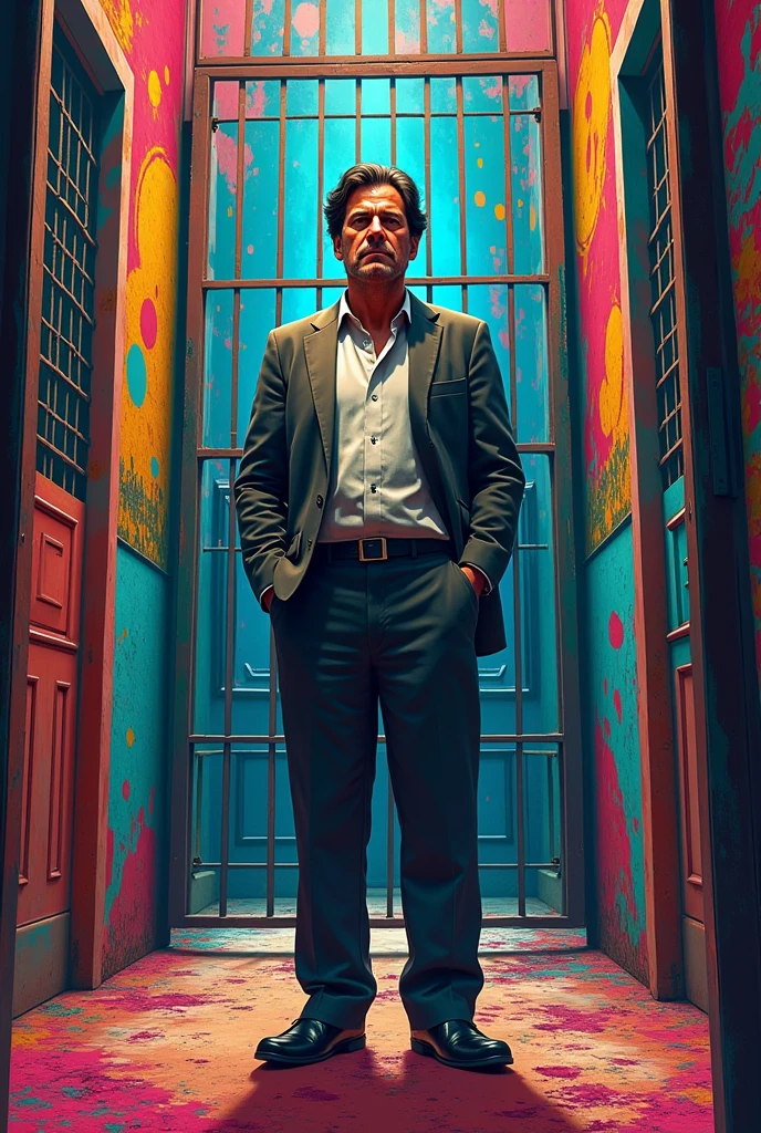 Pti chairman Imran Khan in a Colourful jail