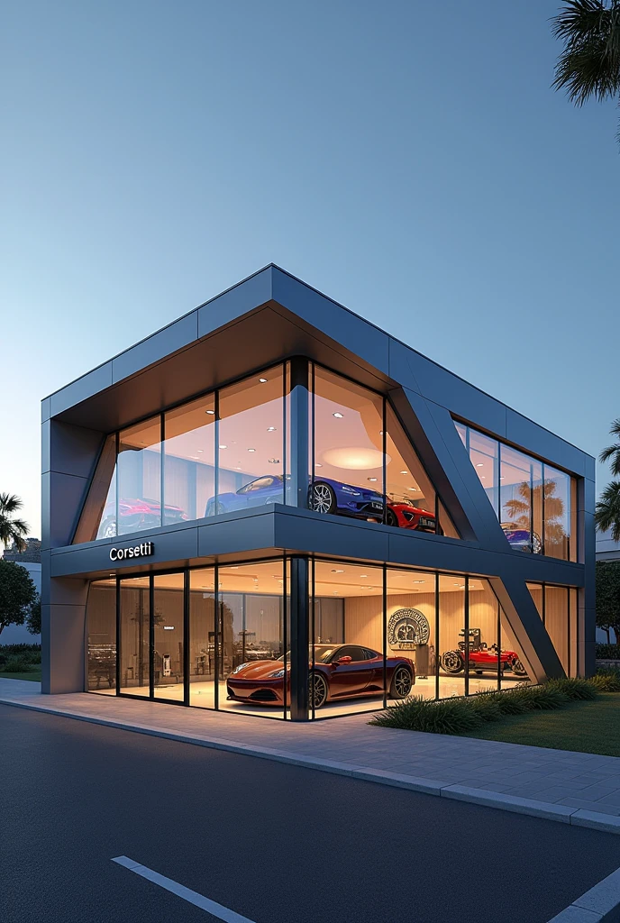 make a facade for the corsetti vehicles dealership