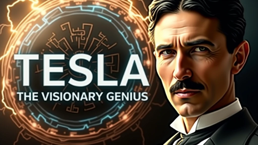 Imagem central de nikola tesla: Show Tesla in a thoughtful pose, surrounded by visual effects that refer to electricity, like blue lightning and sparks, symbolizing his inventions and genius.
darkness background: To highlight Tesla, use a dark background with shades of blue and black, which creates a contrast with the rays of electricity, reinforcing the atmosphere of mystery and innovation.
Additional Elements: Add elements such as circuit diagrams, a power tower (como a Torre Wardenclyffe) or a Tesla coil to reinforce the scientific theme.
texto:

Short and impactful title: "nikola tesla: The Visionary Genius"
Typography: Use a modern, futuristic font in white or light blue, with a slight shine to make it stand out.