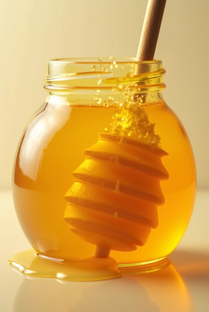a photo of adulterated honey, It may reflect the mixture of honey with products that adulterate it.