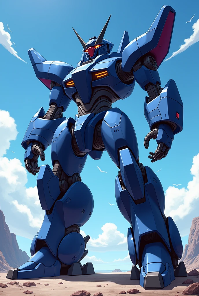 Deep indigo, anime, Giant Robot, Curved, fluid, Junmin, Beast Mode, Fighting, Muscular, Thin legs,Zoids, Smart super robot full body image, Simple Background,universe, slouch,