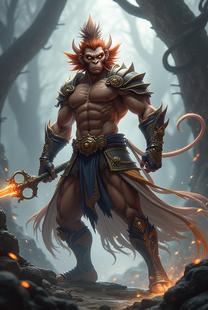 Make me a picture of ishowspeed as character in black myth wukong