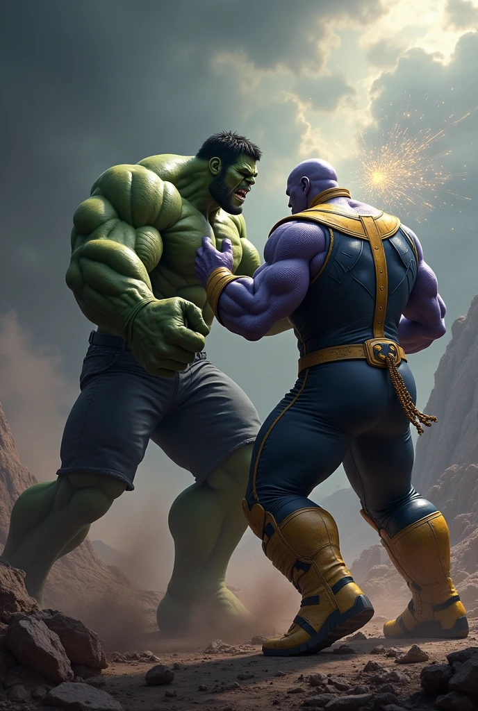 Hulk  full black  thanos  fight 