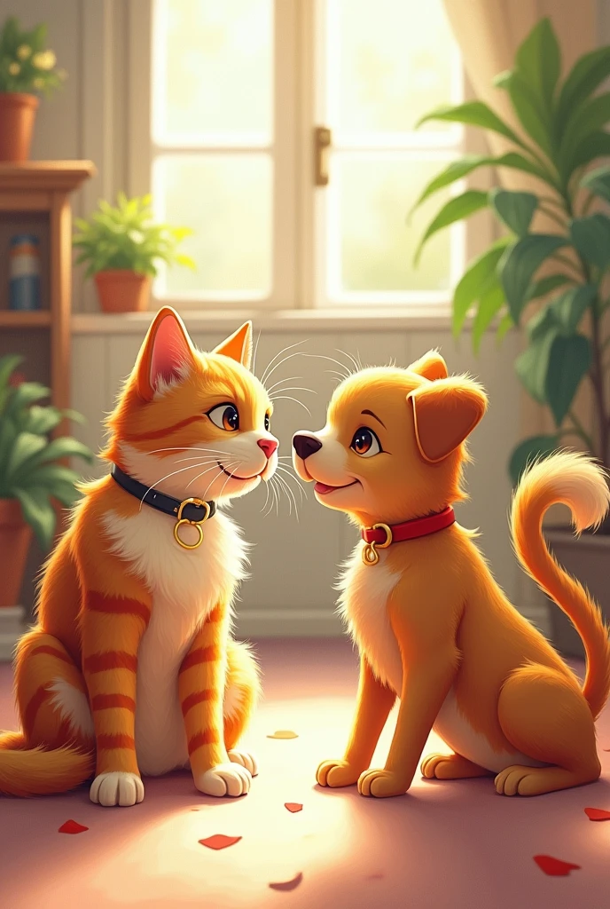 One with a cat and a dog
