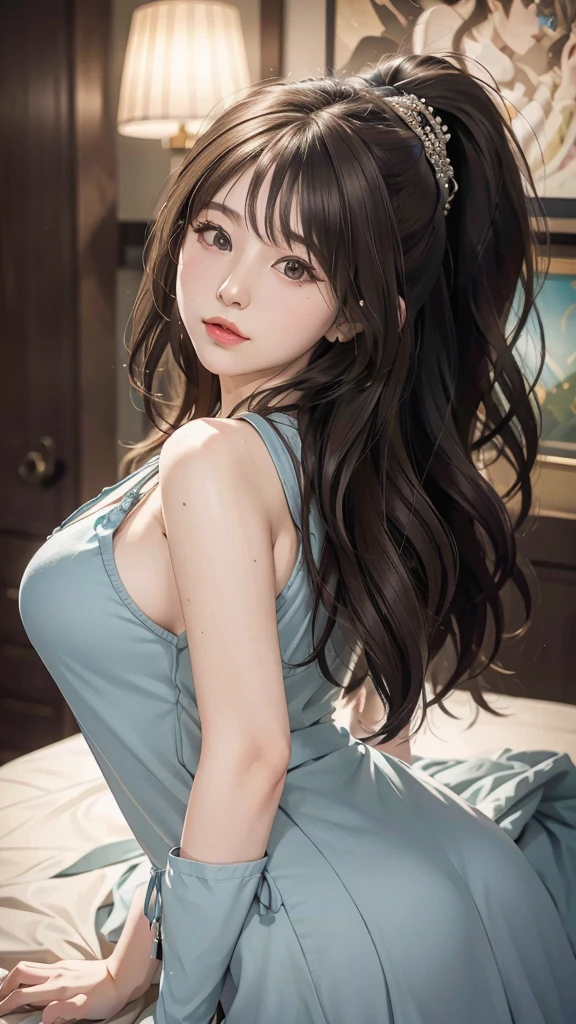 （RAW photos，best qualtiy），（realisticlying，photograph realistic：1.3），best qualtiy，highly  detailed，tmasterpiece，Hyper-detailing，illustratio，1girll，The upper part of the body，dynamic angle，Masterpiece Theatre of the World，Long messy hair，best qualtiy，extremely detailed CG unity 8k wal，ink，astounding，cinmatic lighting，lens flare glow，Dunhuang style