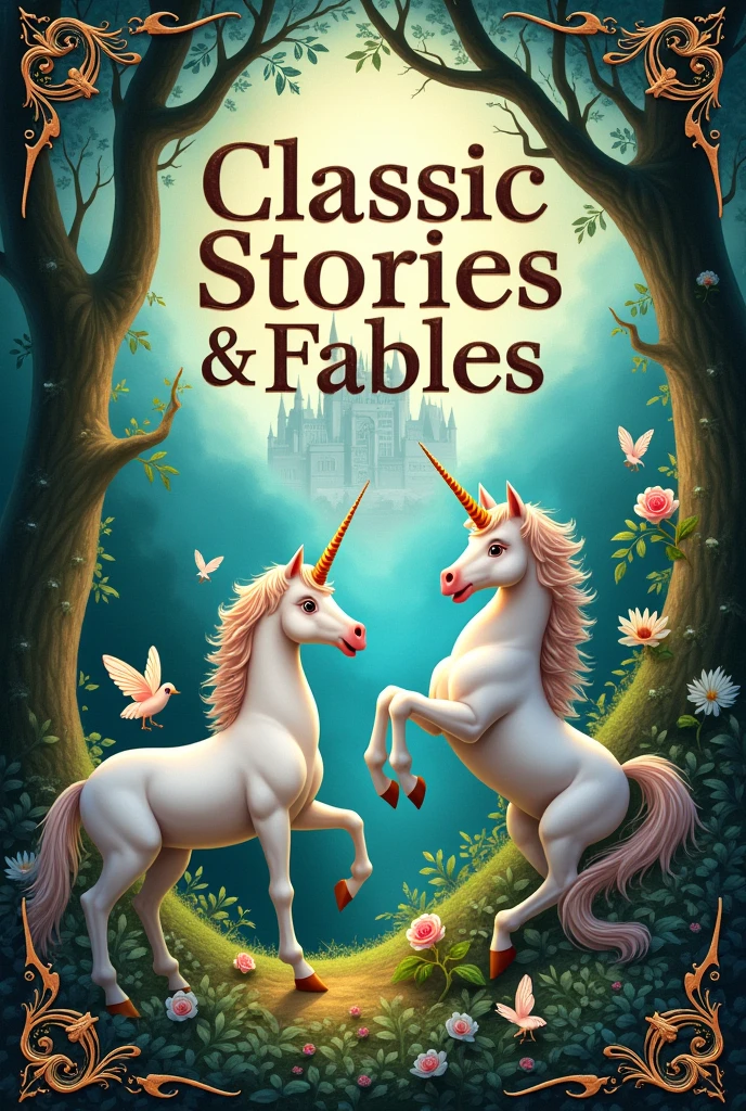 Create a book cover page name of book is timeless tales