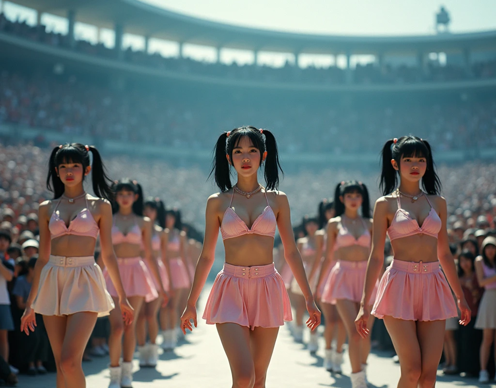 (((((Japanese Clone-girls=Myself))))), (((Super Best masterpiece Clone-girls Raw Photography Art))), (((16K, Highest quality, Ultra-high resolution, RAW Photos))), (((It's so unrealistic., With unparalleled depiction, With an unfathomable sight, An unprecedented and shocking worldview, Clone-girls: In a world of mass reproduction, Ultra-realistic))), (((Japanese Girls, kashiwagi-yuki, 22yo, Small face, Thick black hair, Ponytail Hair, Dark Eyes, Mature face, Cute Smile, Smiling face, A gentle gaze, (((Very pleasant look)))))), (((Very beautiful detailed girls, Accurate body structure, Accurate body movements, Very detailed body, (((Super big breasts, Large bulge of ample breasts)))))), (((Idol group stage costumes, Short skirt, hour々I can see your pants, Cleavage Emphasis, Emphasise the fullness of your breasts))), ((((((((Very detailed, Myself cloning, Depiction of splitting oneself, 1Myself girl→1,000,000,000,000,000,000,000,000,000,000Myself cloning girls)))))))), (((((((Myself clone-girlsから, Myself keeps multiplying, (Very detailed and intricate, To the exact, Flawless, (((In the same female body,With the same face, With the same hairstyle, In the same clothes, At the same height, 同じSuper big breastsである))), In a detailed depiction), 1,000,000,000,000,000,000,000,000,000,000 people))))))), (((((Myself girls only))))), (((((1,000,000,000,000,000,000,000,000,000,000Myself girls))))), (((((Very detailed depiction, 夜のhour間, Idol group on outdoor stage, Singing and dancing performance, 5Column system, Gaze into the audience, Fun and powerful singing, Dance with unified group movements))))), (((Very detailed, The auditorium is packed, The whole audience is Myself's crowd, Dress code: Casual))), (Seven-color stage lighting, Idol group lighting), (((((Clear and accurate perspective depiction, super wide view, Ultra-wide field of view, Focus on the average value of the image)))))