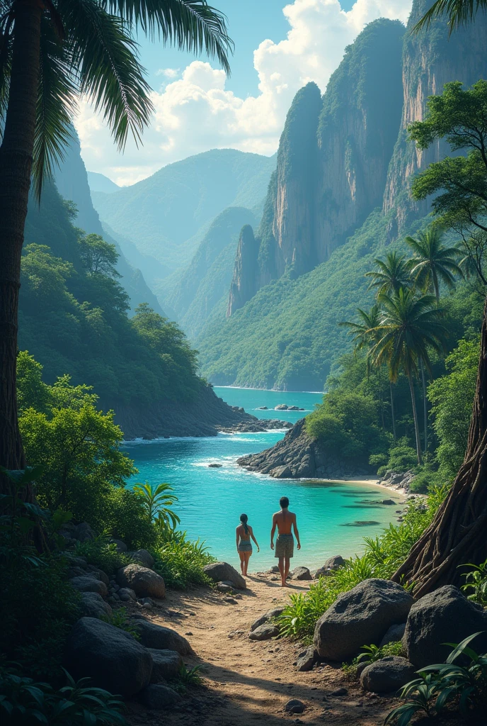 Long ago, in the heart of the Caribbean, there existed an island of great beauty and mystery. This island, known as Waitukubuli, was a land of towering mountains, lush forests, and sparkling rivers. The Kalinago people, the island's guardians, believed that the land was a gift from the gods, a place where nature's spirit thrived in its purest form. Central to their beliefs was the legend of the Rainbow Serpent, a majestic and powerful spirit that watched over Waitukubuli.