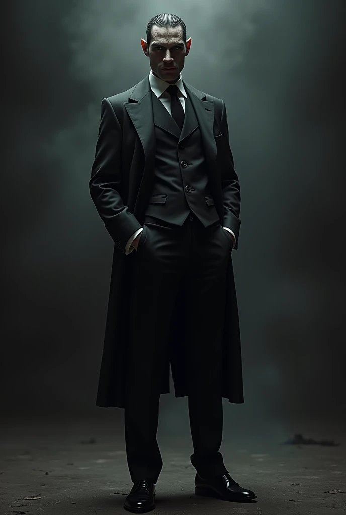 A demon with black suit in human form