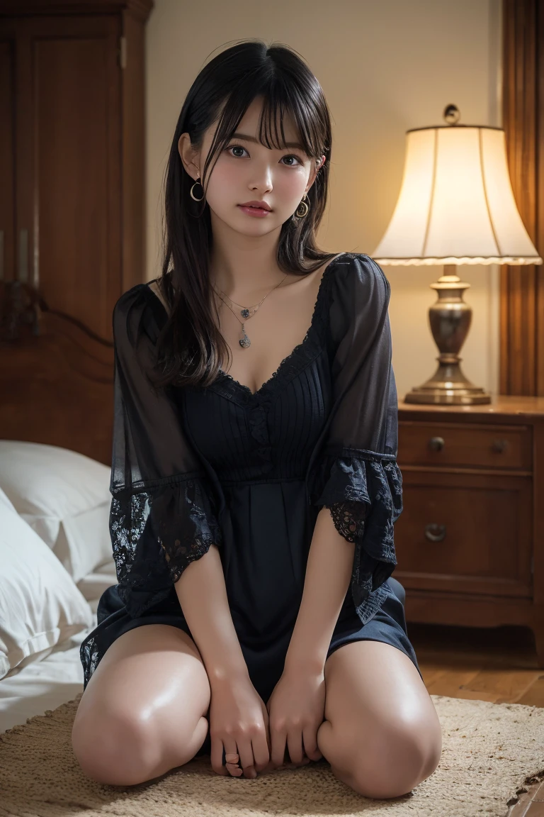 ((((flat chest)))),((1 girl)),((solo)),((highest quality)), (masterpiece),((High resolution)),beautiful girl,model,Japanese,(no makeup),medium bob,髪ColorRandom,perfect body,lace underwear(ColorRandom,Lots of lace,Less fabric),Dim Library,sit,hold your arm between your thighs