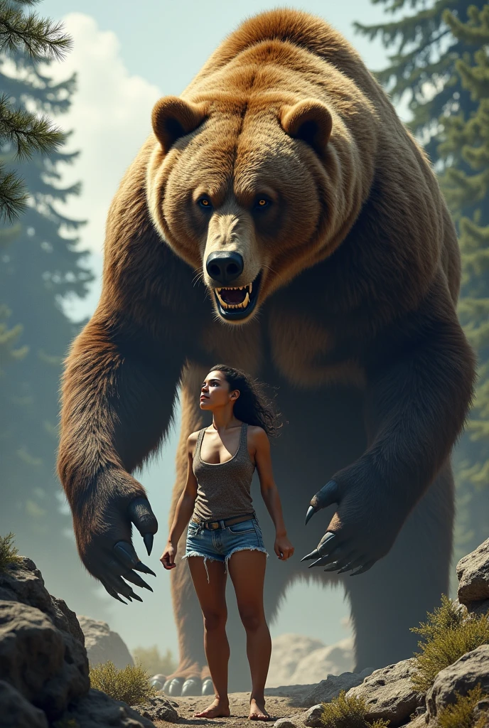 Brown Bear,A human woman is attacked by a brown bear