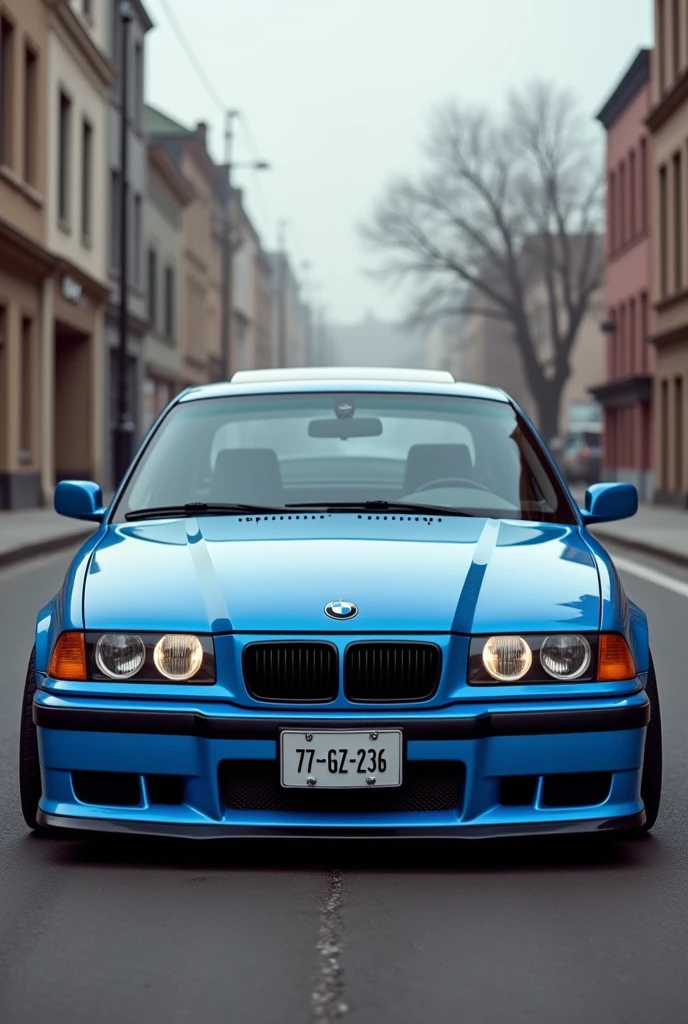 BMW E36 copue 77-GZ-236 number in blue color