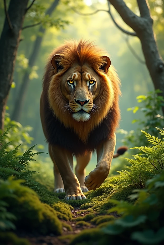 Lion in forest 