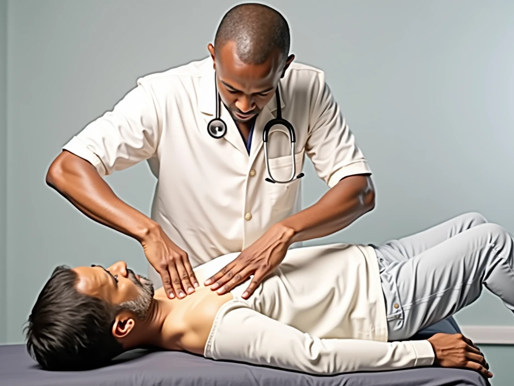 NSFW, Photo brute 8k, Meilleure qualité, chef-d'œuvre, ultra haute résolution, grain de film, film, 1 médecin africain, 1 homme âgé, le medinc fait un massa à l'homme âgée qui est allongé sur une table de massage dans une pièce d'hospitalisation, le médecin a un stéthoscope au cou, habillé en blouse de docteur, l'homme âgée habillé normalement