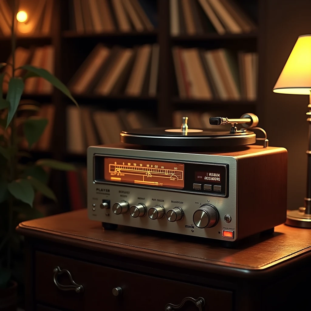 school music player, vintage