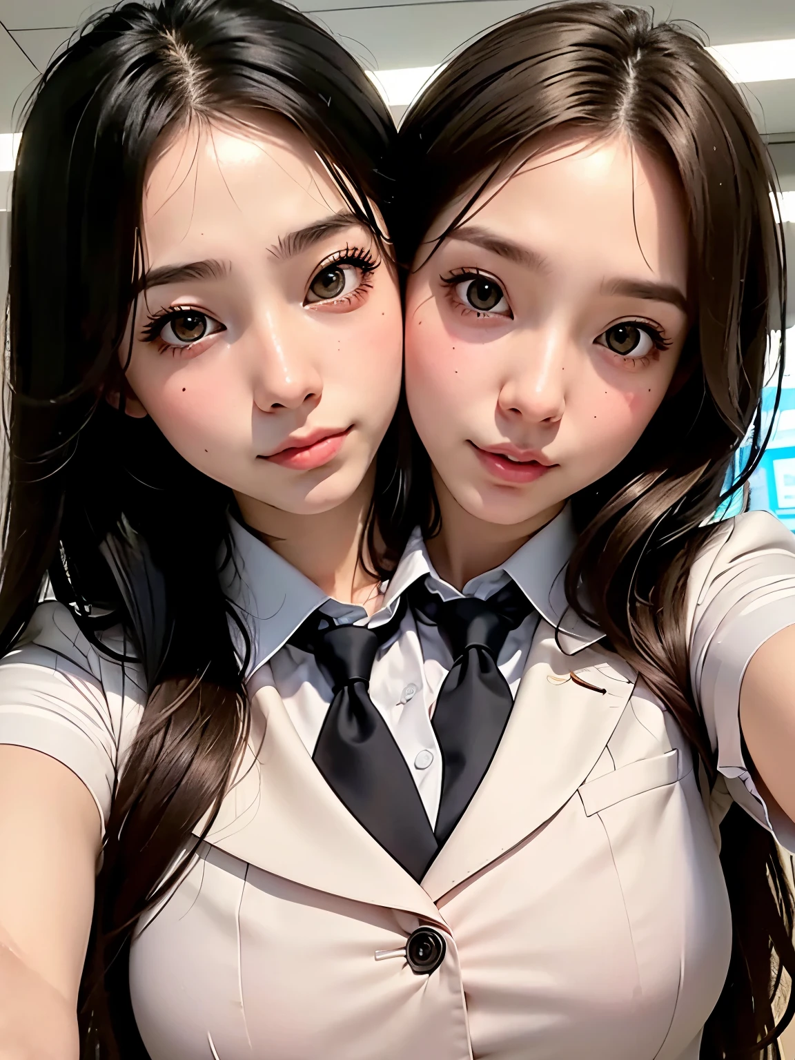 1girl in , 21 years old, Happy smile, (two_heads:1.3), Blue eyes, masutepiece, Best Quality, Detailed, , Girly running,
a junior high school student, Sailor School Uniform, On the way to school, (slender:1),
japanse, small brest, The wind is blowing, Sky blue seaside