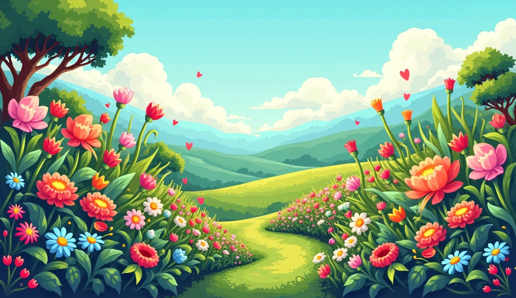 garden full of flowers, 2d, pixel, platarforma