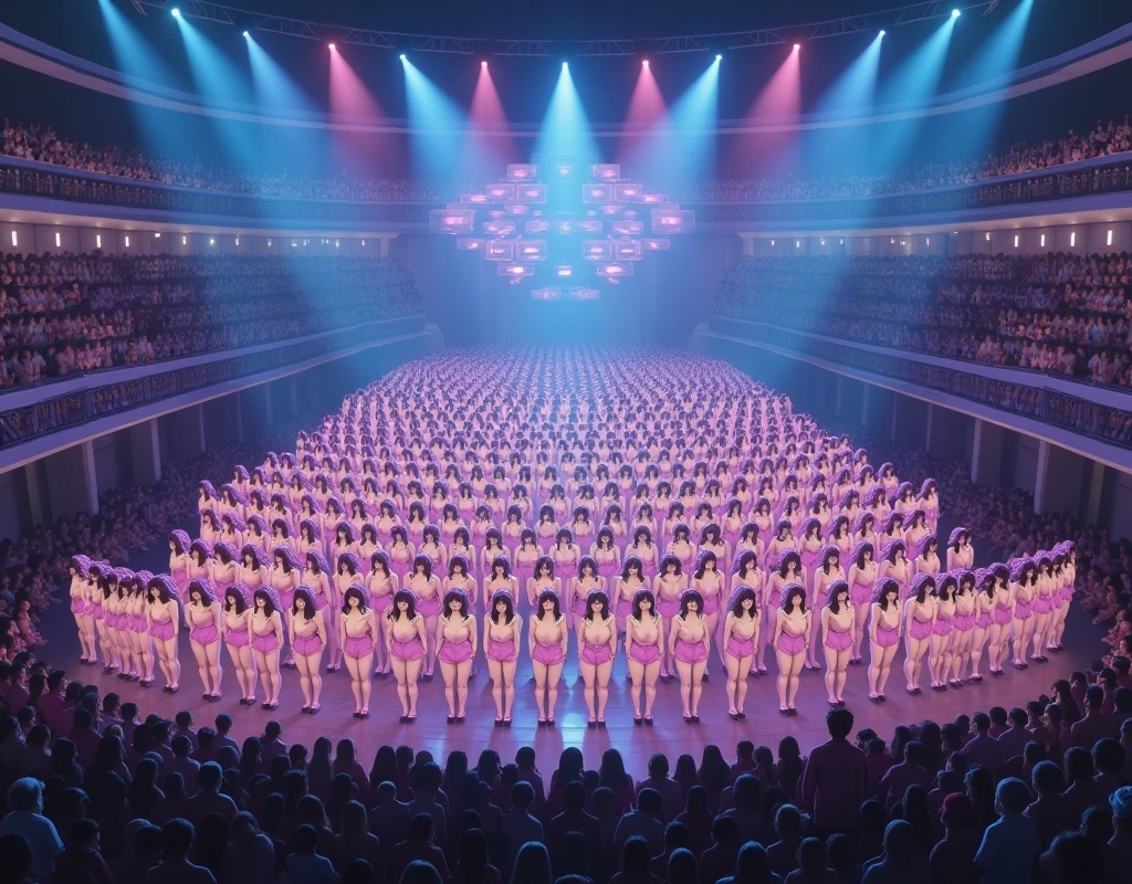 (((((Japanese Clone-girls=Myself))))), (((Super Best masterpiece Clone-girls Raw Photography Art))), (((16K, Highest quality, Ultra-high resolution, RAW Photos))), (((It's so unrealistic., With unparalleled depiction, With an unfathomable sight, An unprecedented and shocking worldview, Clone-girls: In a world of mass reproduction, Ultra-realistic))), (((Japanese Girls, kashiwagi-yuki, 22yo, Small face, Thick black hair, Ponytail Hair, Dark Eyes, Mature face, Cute Smile, Smiling face, A gentle gaze, (((Very pleasant look)))))), (((Very beautiful detailed girls, Accurate body structure, Accurate body movements, Very detailed body, (((Super big breasts, Large bulge of ample breasts)))))), (((Idol group stage costumes, Short skirt, hour々I can see your pants, Cleavage Emphasis, Emphasise the fullness of your breasts))), ((((((((Very detailed, Myself cloning, Depiction of splitting oneself, 1Myself girl→1,000,000,000,000,000,000,000,000,000,000Myself cloning girls)))))))), (((((((Myself clone-girlsから, Myself keeps multiplying, (Very detailed and intricate, To the exact, Flawless, (((In the same female body,With the same face, With the same hairstyle, In the same clothes, At the same height, 同じSuper big breastsである))), In a detailed depiction), 1,000,000,000,000,000,000,000,000,000,000 people))))))), (((((Myself girls only))))), (((((1,000,000,000,000,000,000,000,000,000,000Myself girls))))), (((((Very detailed depiction, Myself's idol group, At the outdoor stage at night, Singing and dancing performance, 5Column system, Gaze into the audience, Fun and powerful singing, Dance with unified group movements))))), (((Very detailed, The auditorium is packed, The whole audience is Myself's crowd, Dress code: Casual))), (Seven-color stage lighting, Idol group lighting), (((((The camera focuses on idol groups., Clear and accurate perspective depiction, super wide view, Ultra-wide field of view, Focus on the average value of the image))))), With the best performance, The venue was in a frenzy, Myselves are in high spirits