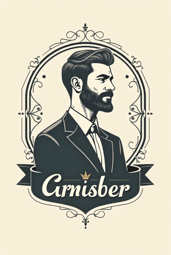 make a logo for cris barber shop, with elegance