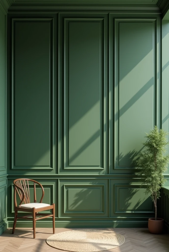 Multi Panelled wall olive green