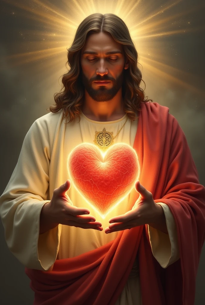 Heart in love, in the hands of Jesus