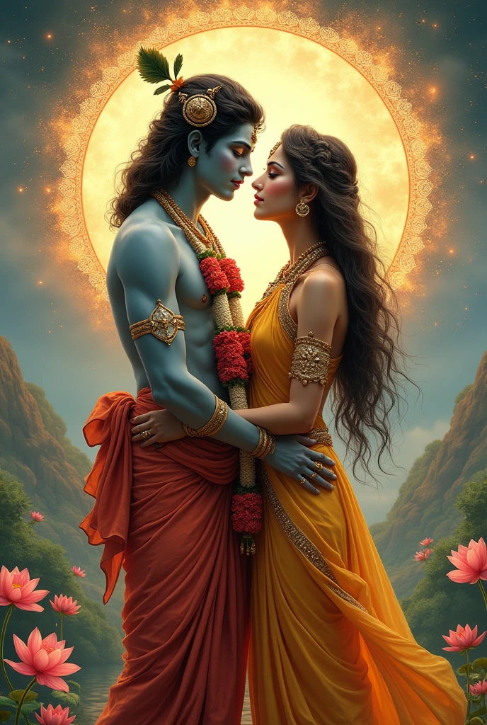 Lord Radha & Krishna aesthetic image