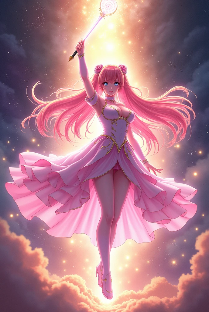 Magical Girl Madoka Madoka God Form Magic Wand Magic Enchantment Magic Attack
