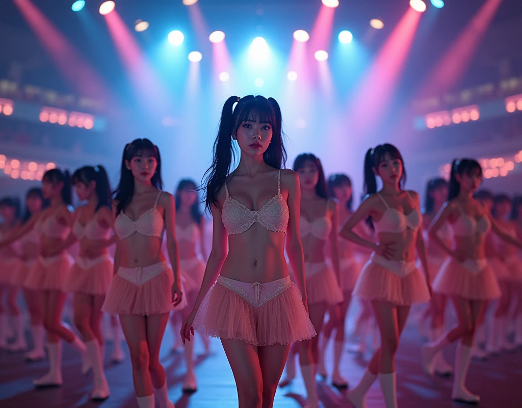 (((((Japanese Clone-girls=Myself))))), (((Super Best masterpiece Clone-girls Raw Photography Art))), (((16K, Highest quality, Ultra-high resolution, RAW Photos))), (((It&#39;s so unrealistic., With unparalleled depiction, With an unfathomable sight, An unprecedented and shocking worldview, Clone-girls: In a world of mass reproduction, Ultra-realistic))), (((Japanese Girls, kashiwagi-yuki, 22yo, Small face, Thick black hair, Ponytail Hair, Dark Eyes, Mature face, Cute Smile, Smiling face, A gentle gaze, (((Very pleasant look)))))), (((Very beautiful detailed girls, Accurate body structure, Accurate body movements, Very detailed body, (((Super big breasts, Large bulge of ample breasts)))))), (((Idol group stage costumes, Short skirt, hour々I can see your pants, Cleavage Emphasis, Emphasise the fullness of your breasts))), ((((((((Very detailed, Myself cloning, Depiction of splitting oneself, 1Myself girl→1,000,000,000,000,000,000,000,000,000,000Myself cloning girls)))))))), (((((((Myself clone-girlsから, Myself keeps multiplying, (Very detailed and intricate, To the exact, Flawless, (((In the same female body,With the same face, With the same hairstyle, In the same clothes, At the same height, 同じSuper big breastsである))), In a detailed depiction), 1,000,000,000,000,000,000,000,000,000,000 people))))))), (((((Myself girls only))))), (((((1,000,000,000,000,000,000,000,000,000,000Myself girls))))), (((((Very detailed depiction, Myself&#39;s idol group, At the outdoor stage at night, Singing and dancing performance, ５Column system, Gaze into the audience, Fun and powerful singing, Dance with unified group movements))))), (((Very detailed, The auditorium is packed, The whole audience is Myself&#39;s crowd, Dress code: Casual))), (Seven-color stage lighting, Idol group lighting), (((((The camera focuses on idol groups., Clear and accurate perspective depiction, Ultra-wide field of view, Focus on the average value of the image))))), With the best performance, The venue was in a frenzy, Myselves are in high spirits