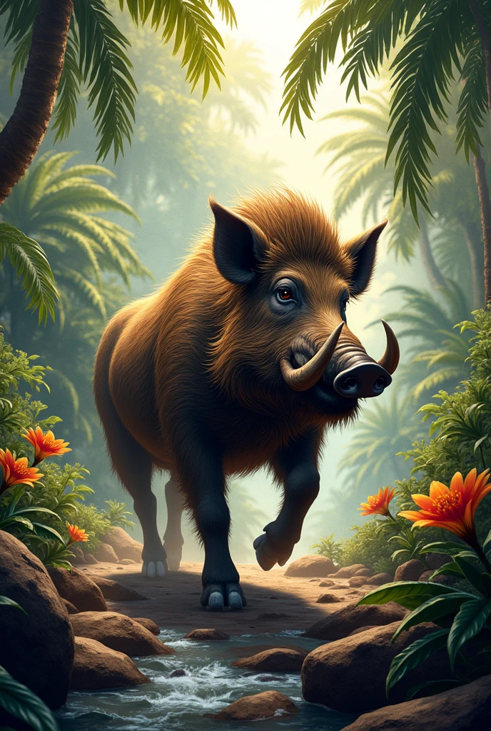 Wandering wild boar of Panama