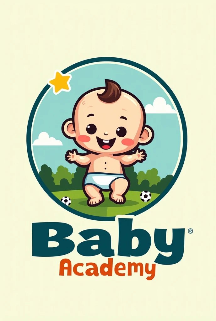 Create a logo for a soccer academy With the name BABY SOCCER ACADEMY
