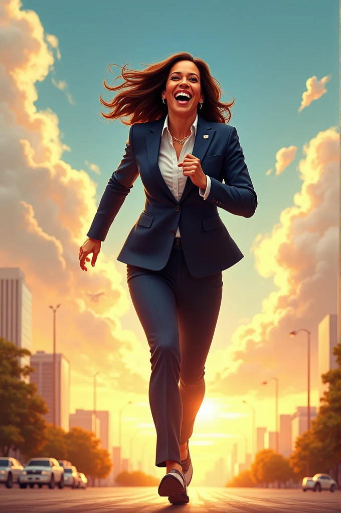 Kamala Harris is running with happiness