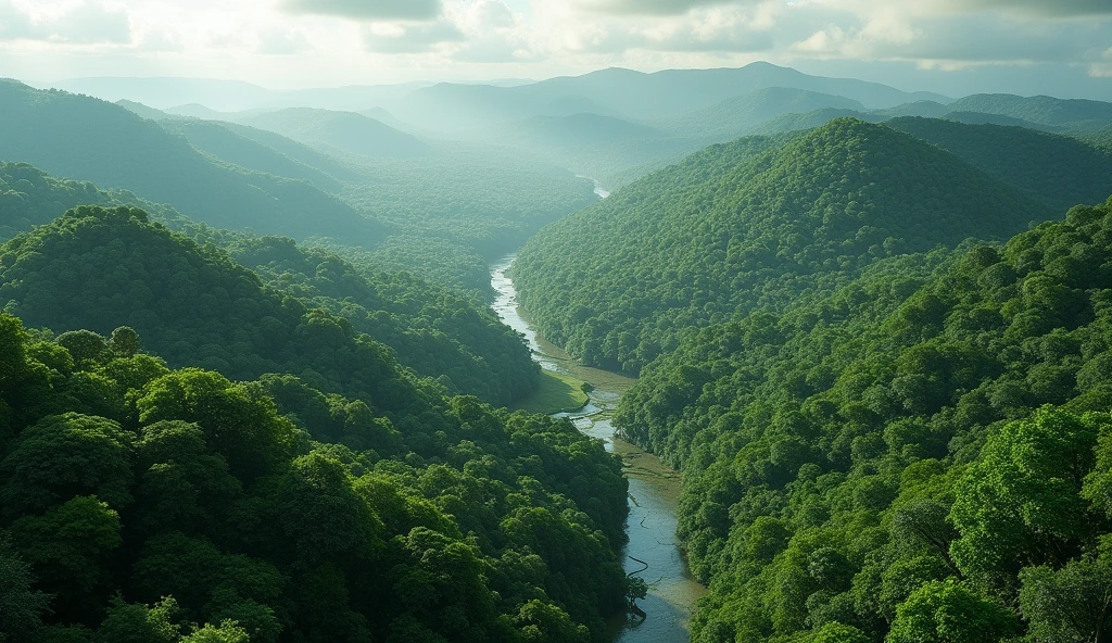 Aerial view of the Atlantic Forest.