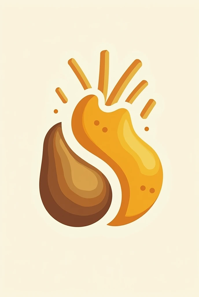  A logo featuring a stylized potato and squash with a few fries coming out of them, emphasizing the blend of ingredients.
