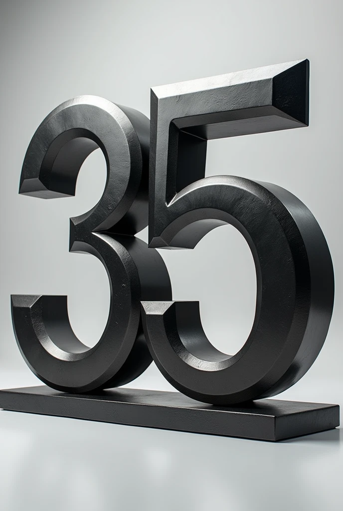 METAL SCULPTURE 3D TEXT NUMBER '35'