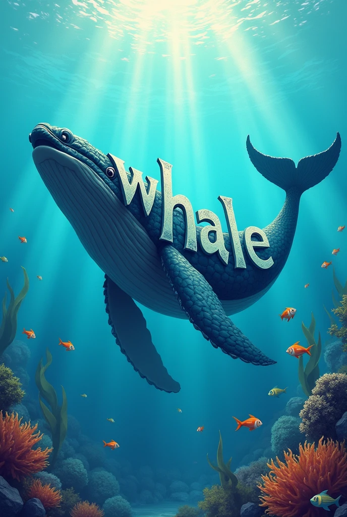 Write the word Whale bet on a whale