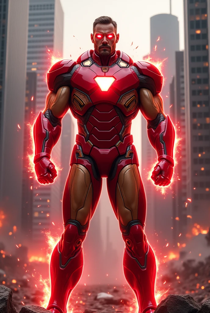 male super hero of redlantern fuse with iron man