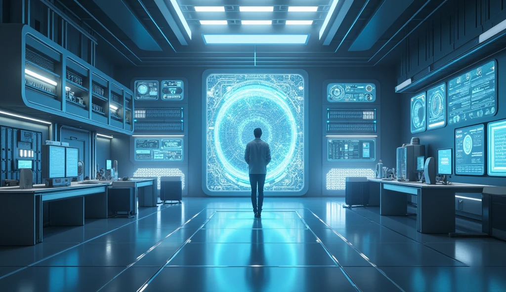 abstract background image conveying technology AI technology using the word LAB.pr