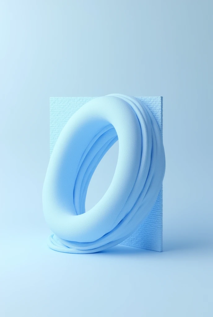 3D simple rectangular mobius strip made of like gridlike pattern lines thats light blue