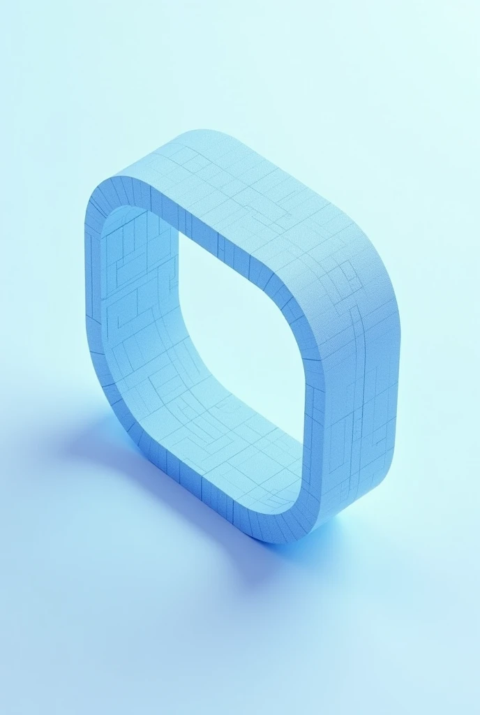 3D simple rectangular mobius strip made of like gridlike pattern lines thats light blue
