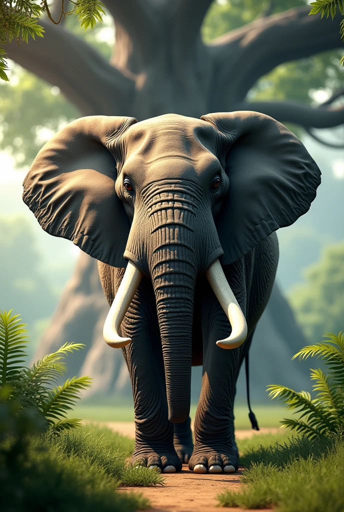 Elephant and tree